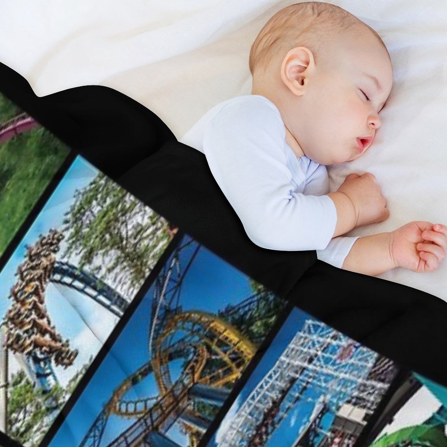 This Is How I Roll Roller Coaster Collage Throw Blanket