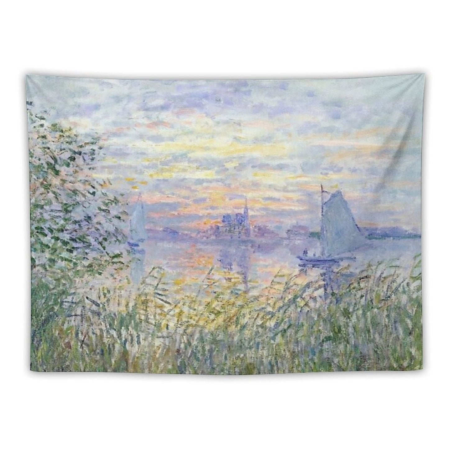 Claude Monet  Soleil Couchant Sur La Seine À Lavacourt - Sunset on The Seine Tapestry