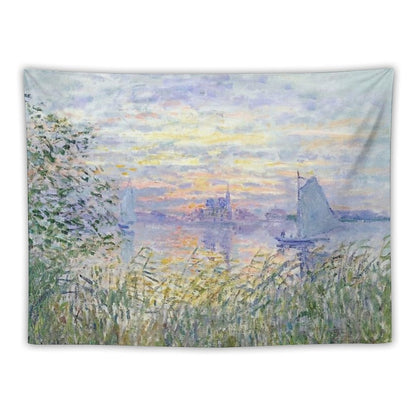 Claude Monet  Soleil Couchant Sur La Seine À Lavacourt - Sunset on The Seine Tapestry