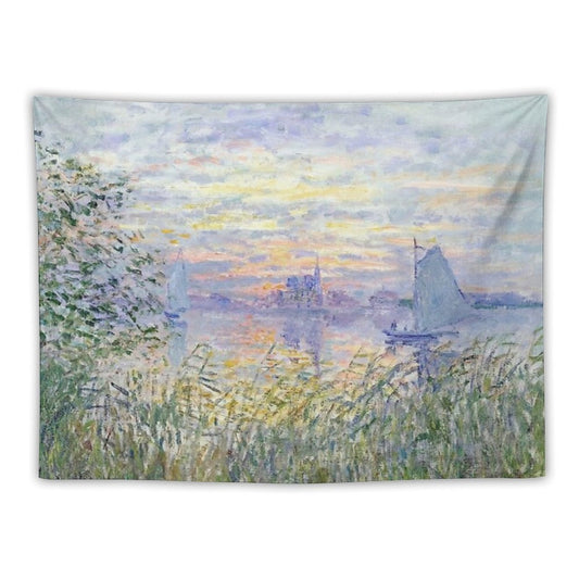 Claude Monet  Soleil Couchant Sur La Seine À Lavacourt - Sunset on The Seine Tapestry