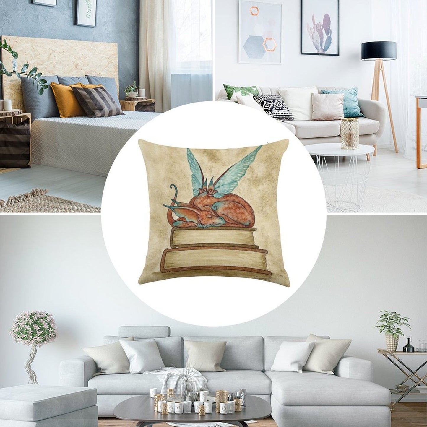 Nap Time Linen Throw Pillow Cover