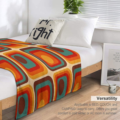 Retro Geometric Gradient Square And Circle Pattern 221 Throw Blanket