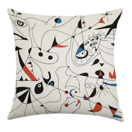 Joan Mirò #5 Linen Throw Pillow Cover