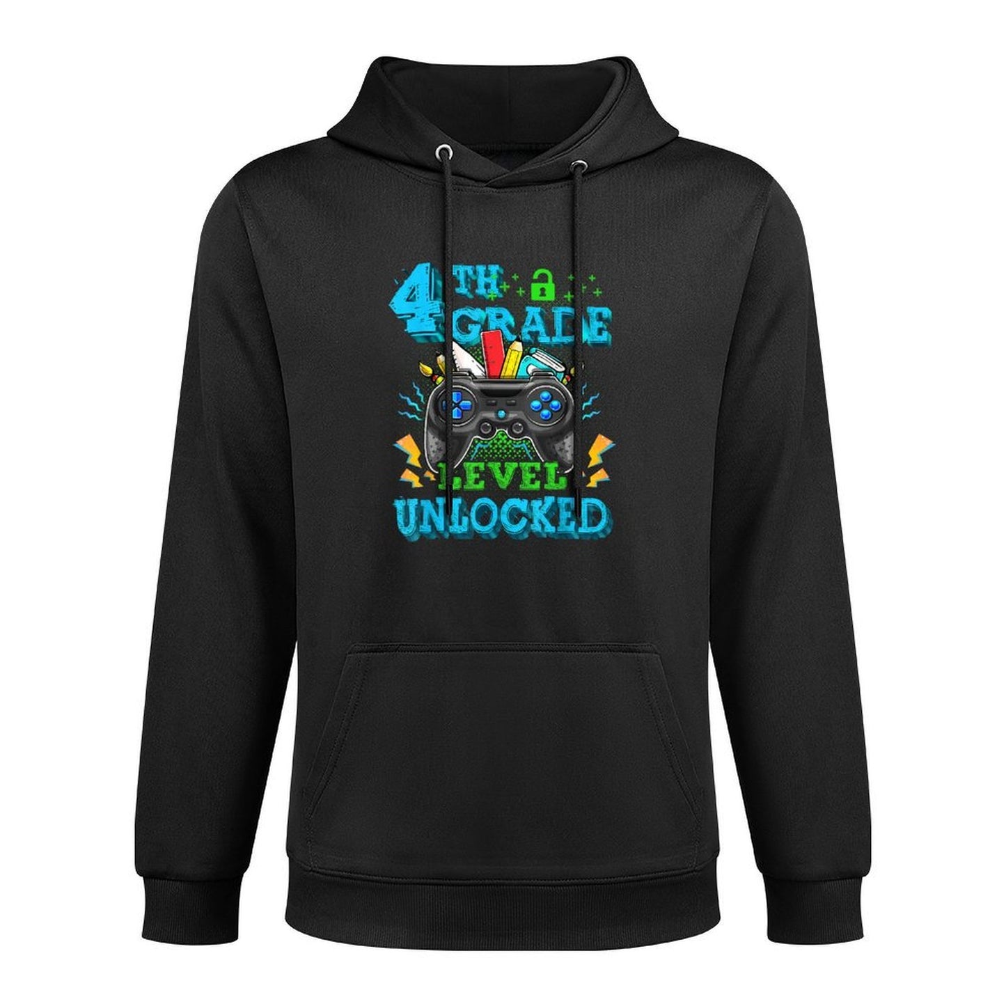 Level 4th Grade Unlocked Back To School First Day Boys Girls Pilling-Resistant Hoodie