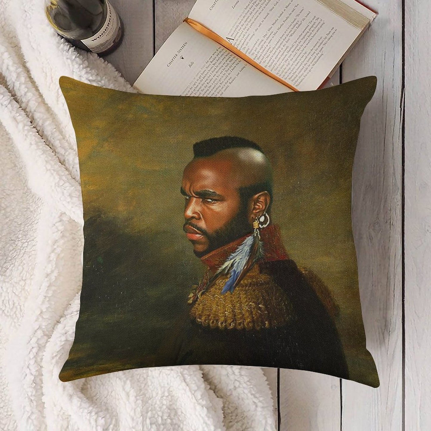 Mr. T - Replaceface Linen Throw Pillow Cover