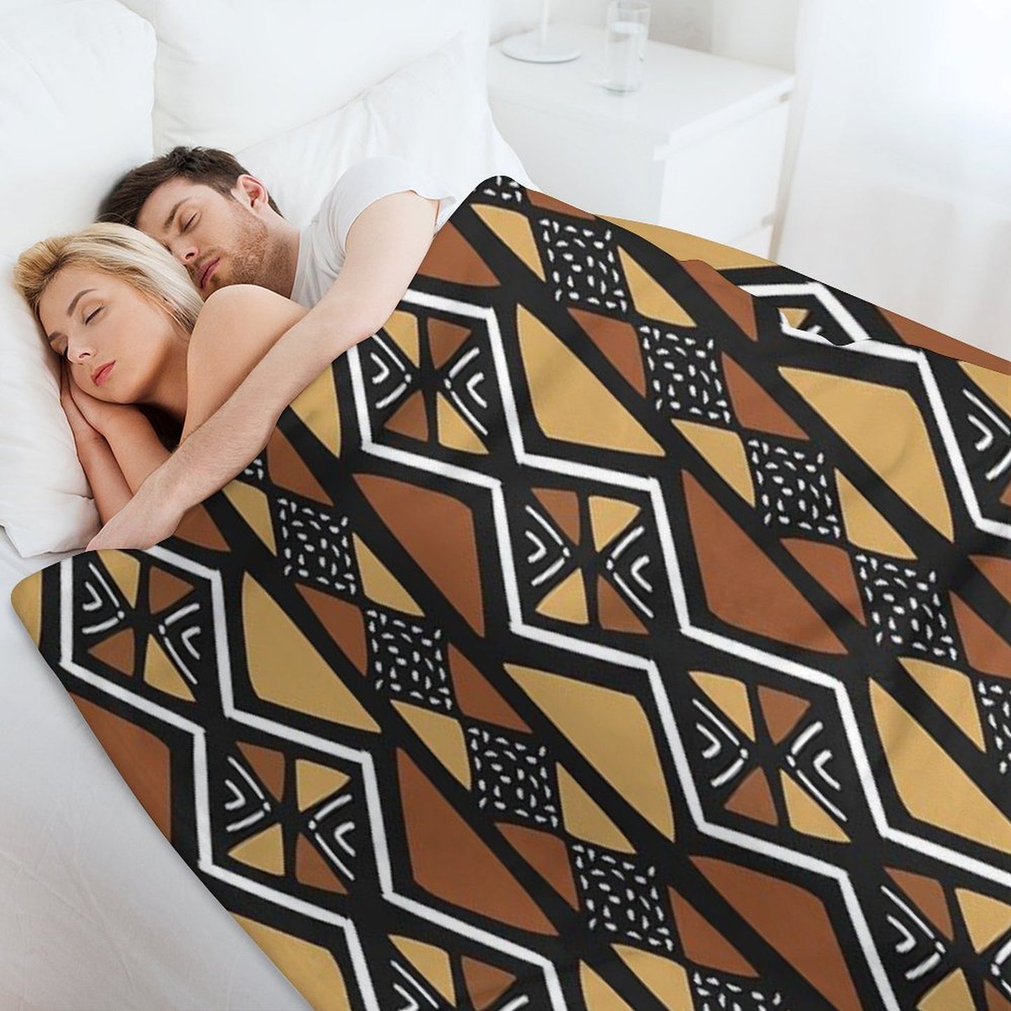 African Mud Cloth Mali Throw Blanket