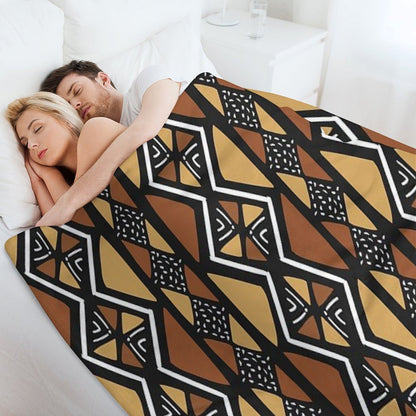 African Mud Cloth Mali Throw Blanket