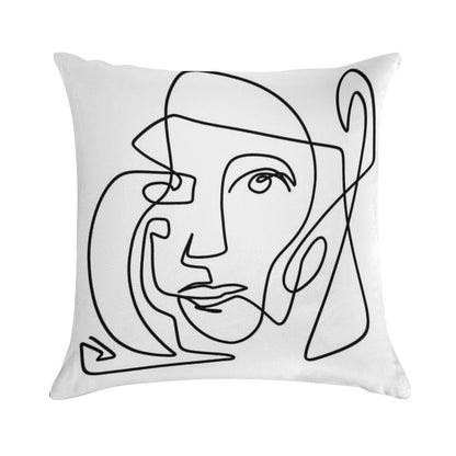 Abstract Face 1 Soft High-Density Material Throw Pillow