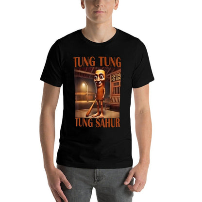Tung Tung Tung Sahur  Heathered Texture T-Shirt
