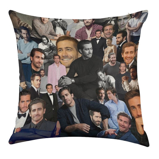 Jake Gyllenhaal Linen Throw Pillow Cover