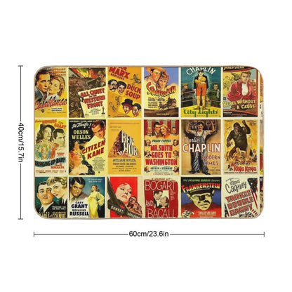 Vintage Hollywood Classic Movie Posters Bath Mat