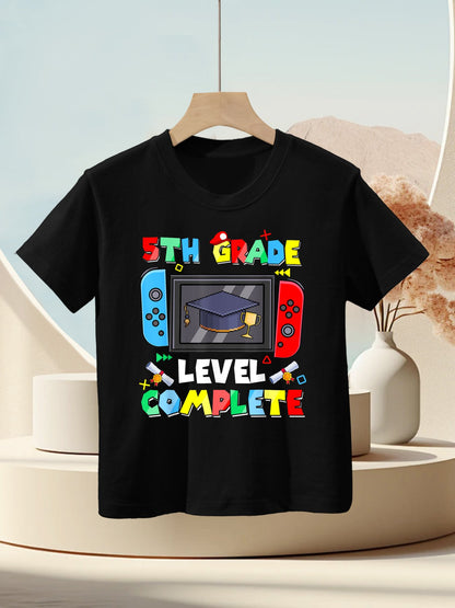 5th Grade Level Complete Video Gamer Graduation Kids Boys Kids T-Shirt