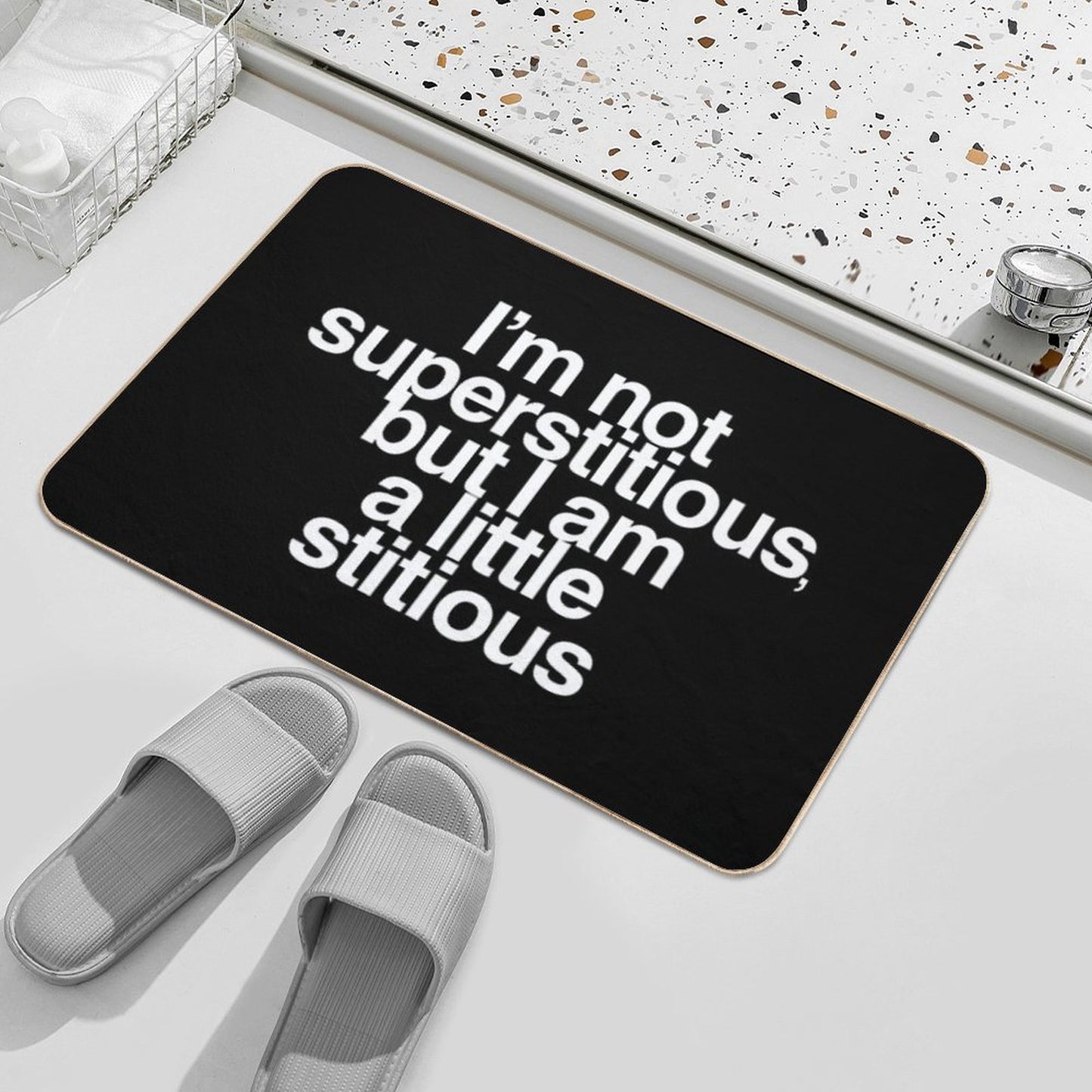 A Little Stitious Bath Mat