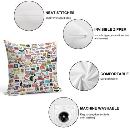 Musical Logos Soft Anti-Pilling Throw Pillow