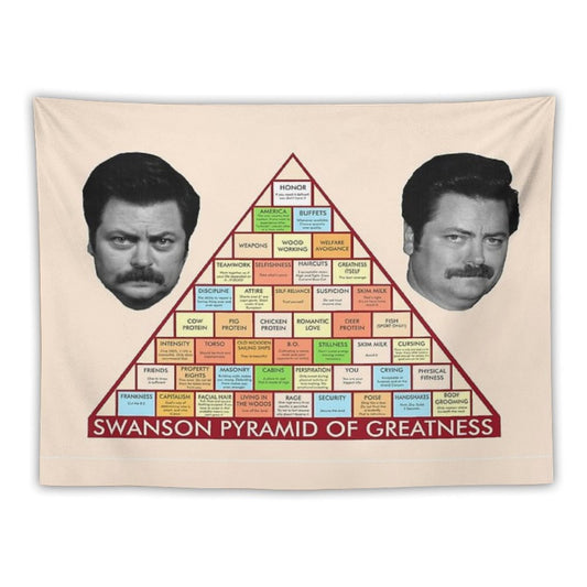 Ron Swanson Pyramid of Greatness Tapestry