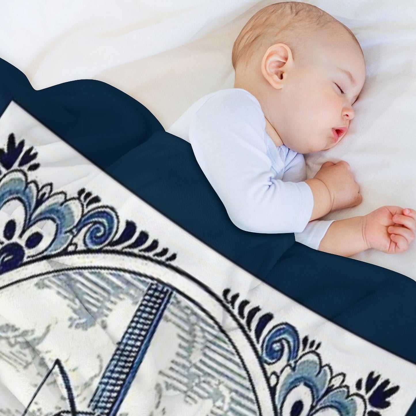 DUTCH BLUE DELFT  Vintage Windmill  Print Throw Blanket