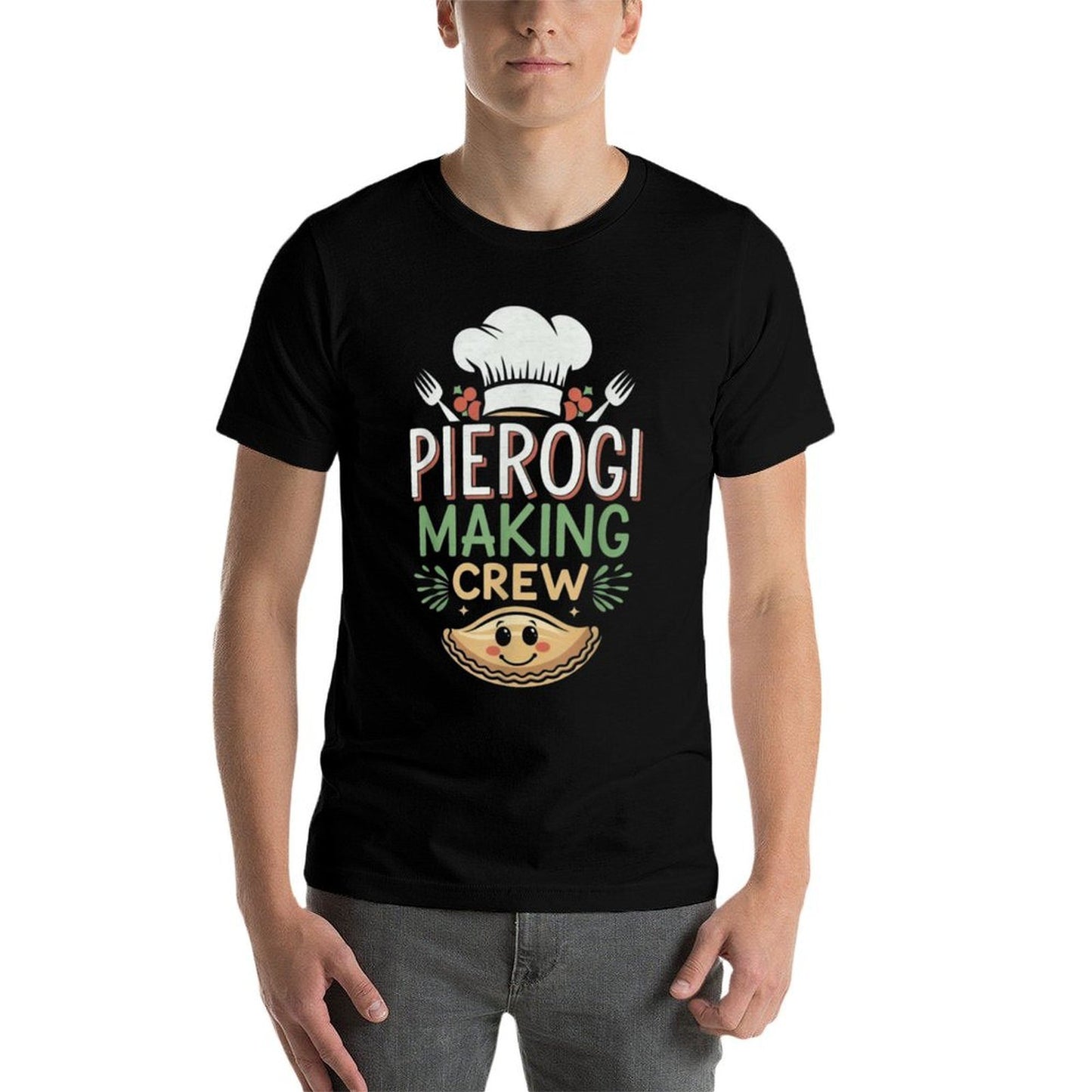 Pierogi Making Crew Christmas – Funny Polish Xmas  Heathered Texture T-Shirt