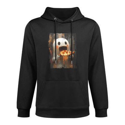 Cute Pizza Ghost Eating Pizza Funny Halloween Food Lovers All-Day Comfort Hoodie