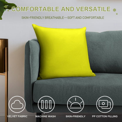 Neon  Fluorescent Yellow Neon Yellow Soft Decorative Cover Throw Pillow