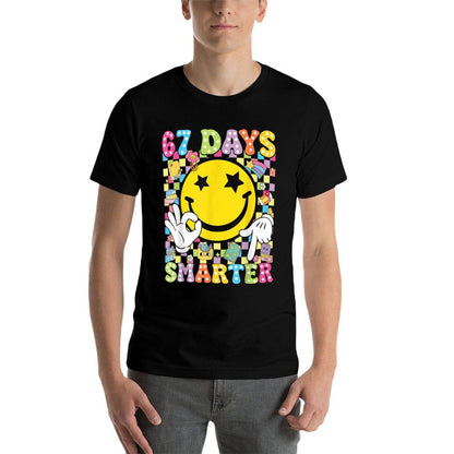 67 Days Smarter Funny Six Seven 67 Meme Teacher Students  Polyester Blend T-Shirt