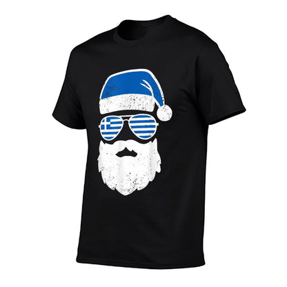 Funny Greek Christmas Pajama Funny Greek Matching Family  Ribbed Collar T-Shirt