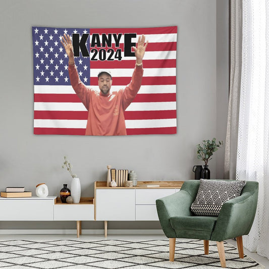 Kanye 2024 West  America Flag Tapestry