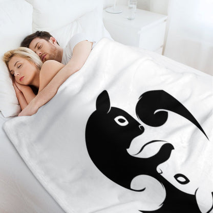 Yin Yang Squirrel - Zen Yoga Symbol Throw Blanket