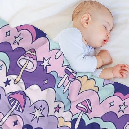 Cosmic Mushrooms Throw Blanket