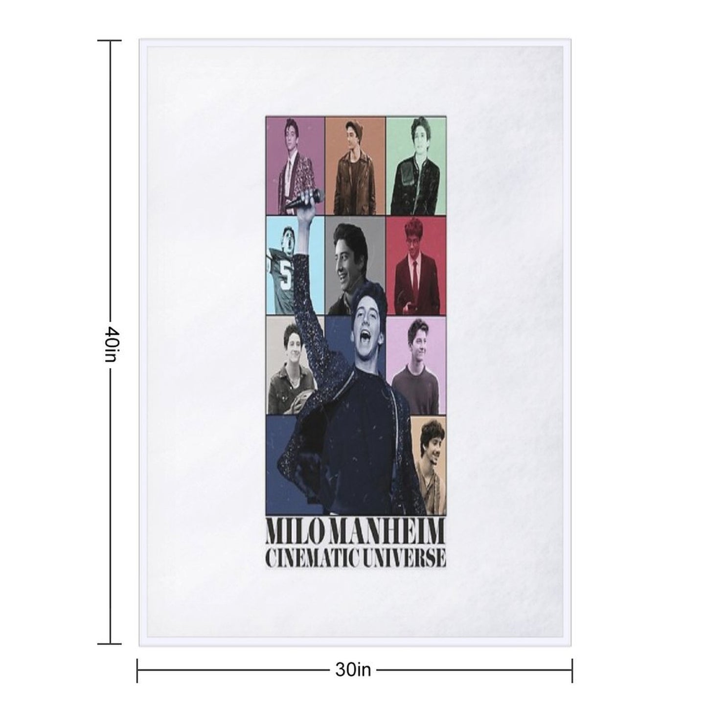 Milo Manheim Cinematic Universe (Eras Tour Style) Throw Blanket