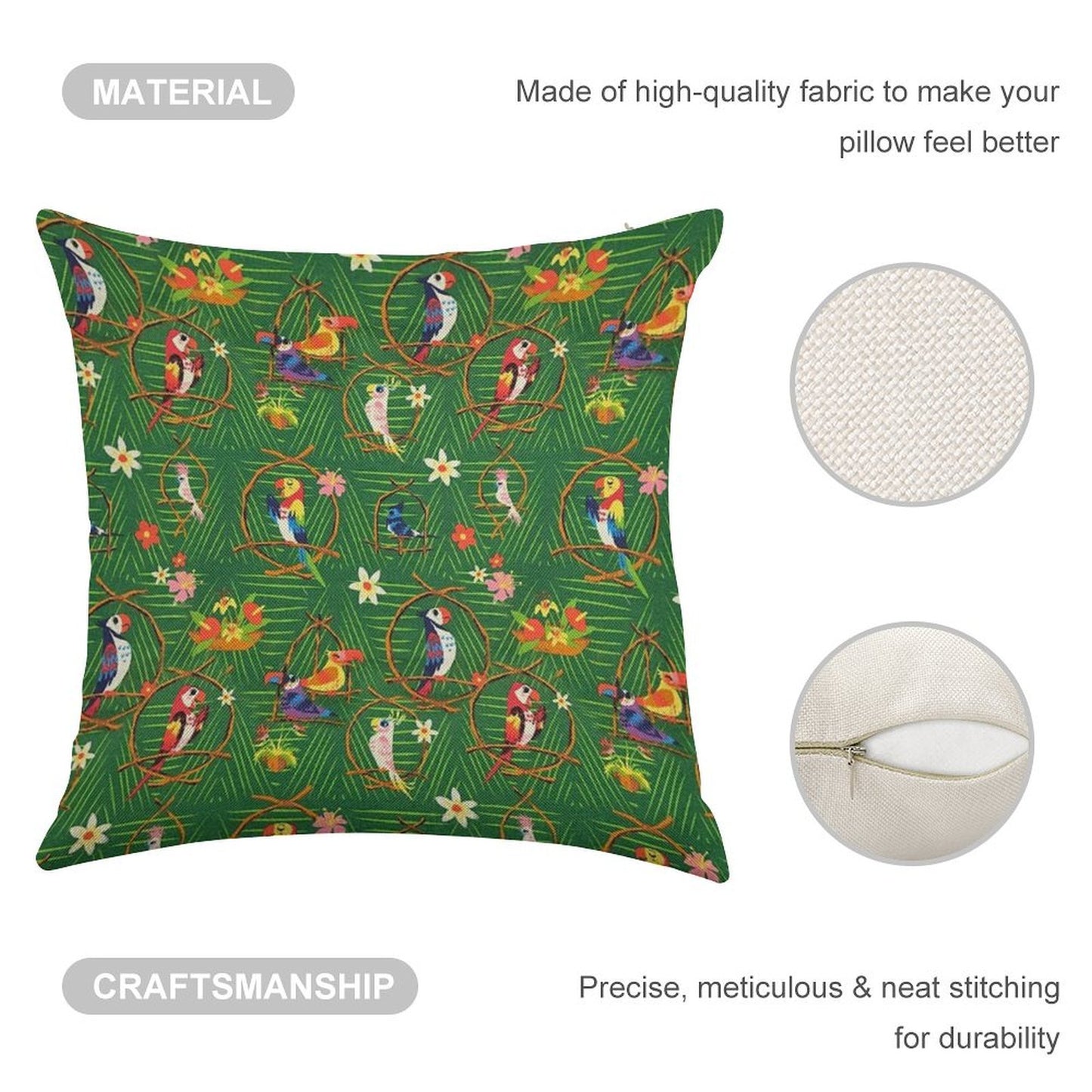 Enchanted Tiki Room Linen Throw Pillow Cover