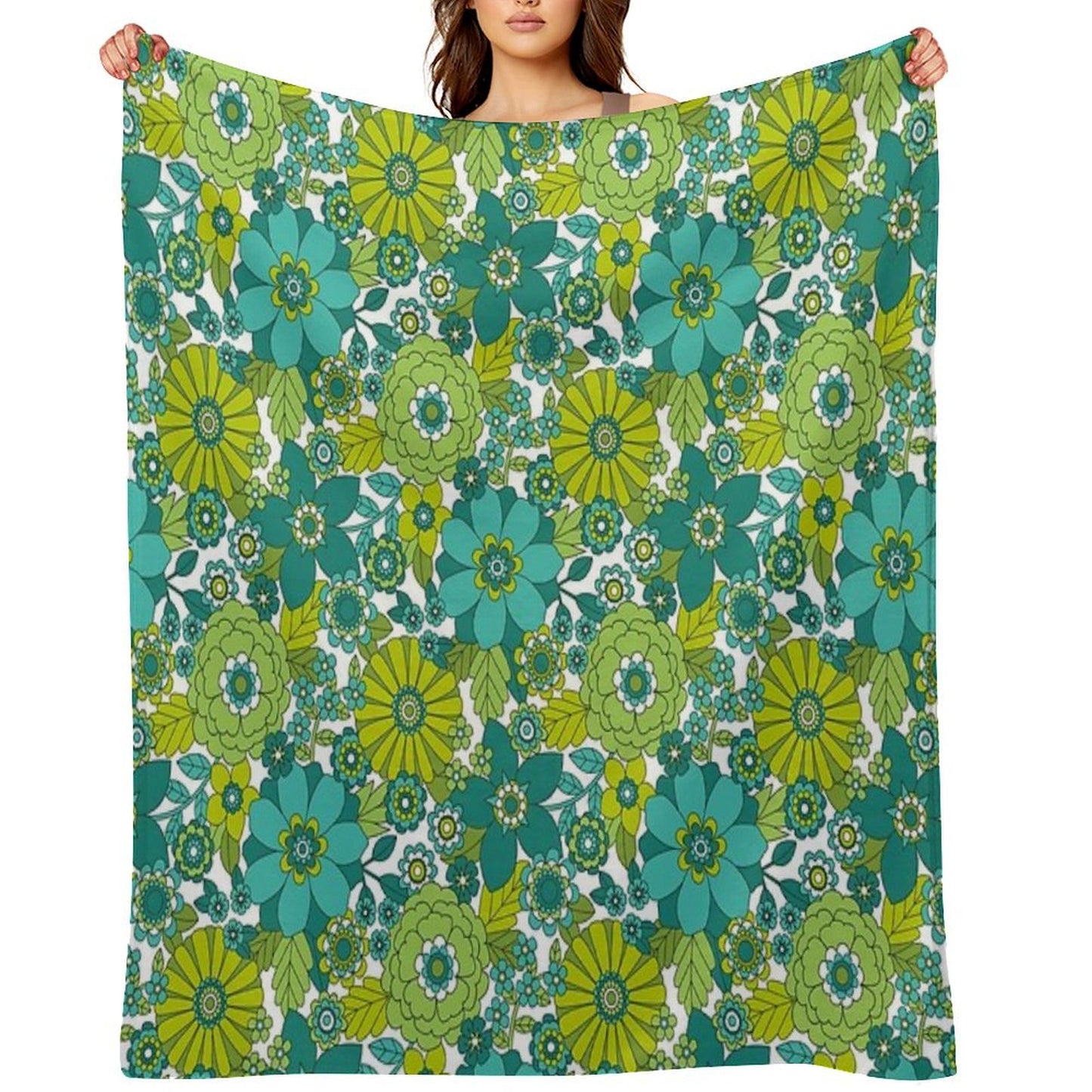 Groovy Blooms Throw Blanket