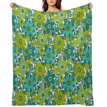 Groovy Blooms Throw Blanket
