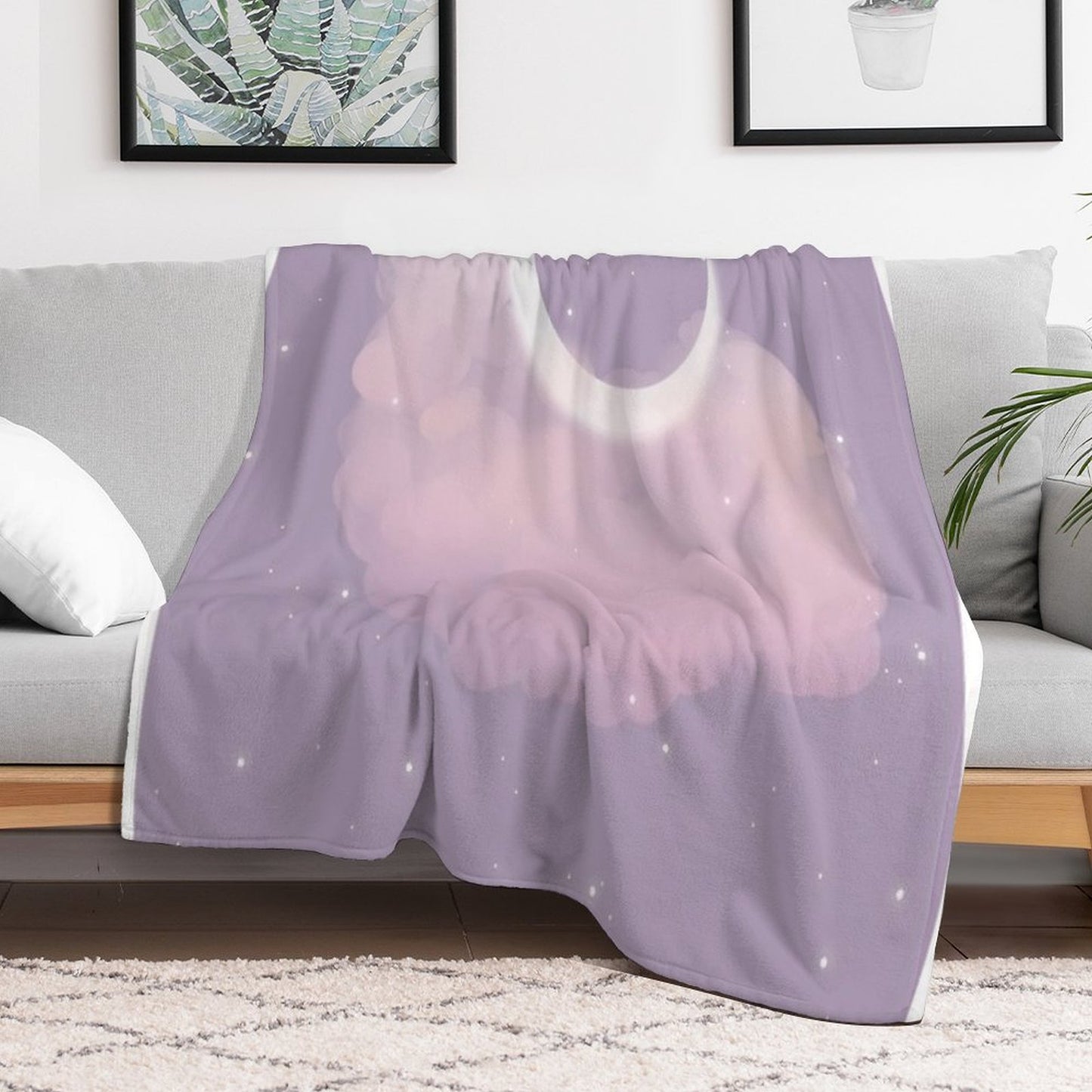 Purple Moon Throw Blanket