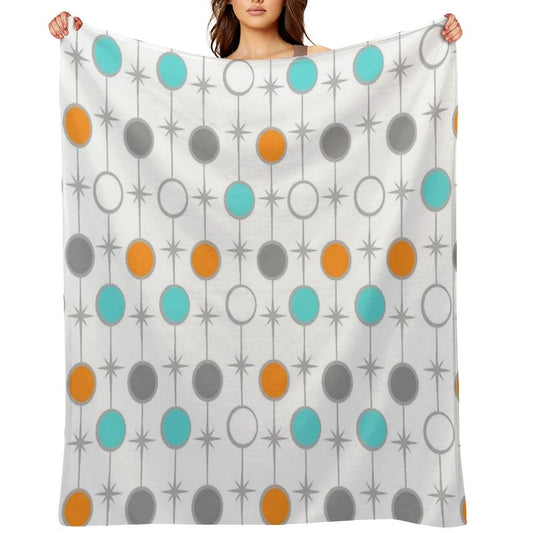 Retro Dots And Starbursts Throw Blanket