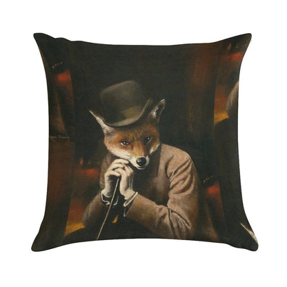 Edwardian Gentleman Fox Soft Multiple Sizes Throw Pillow