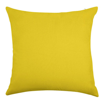 Preppy Summer Happy Sunflower Pastel Lemon Yellow Linen Throw Pillow Cover