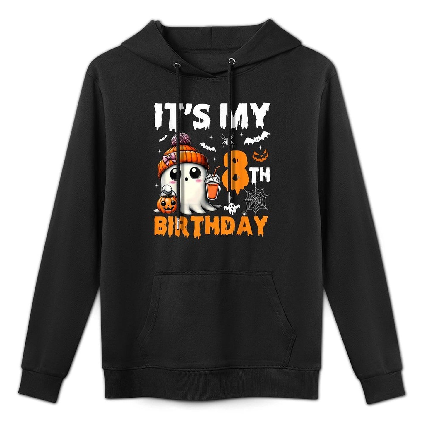 Its My 8th Birthday 8 Years Old Ghost Pumpkin Halloween Durable Construction Hoodie