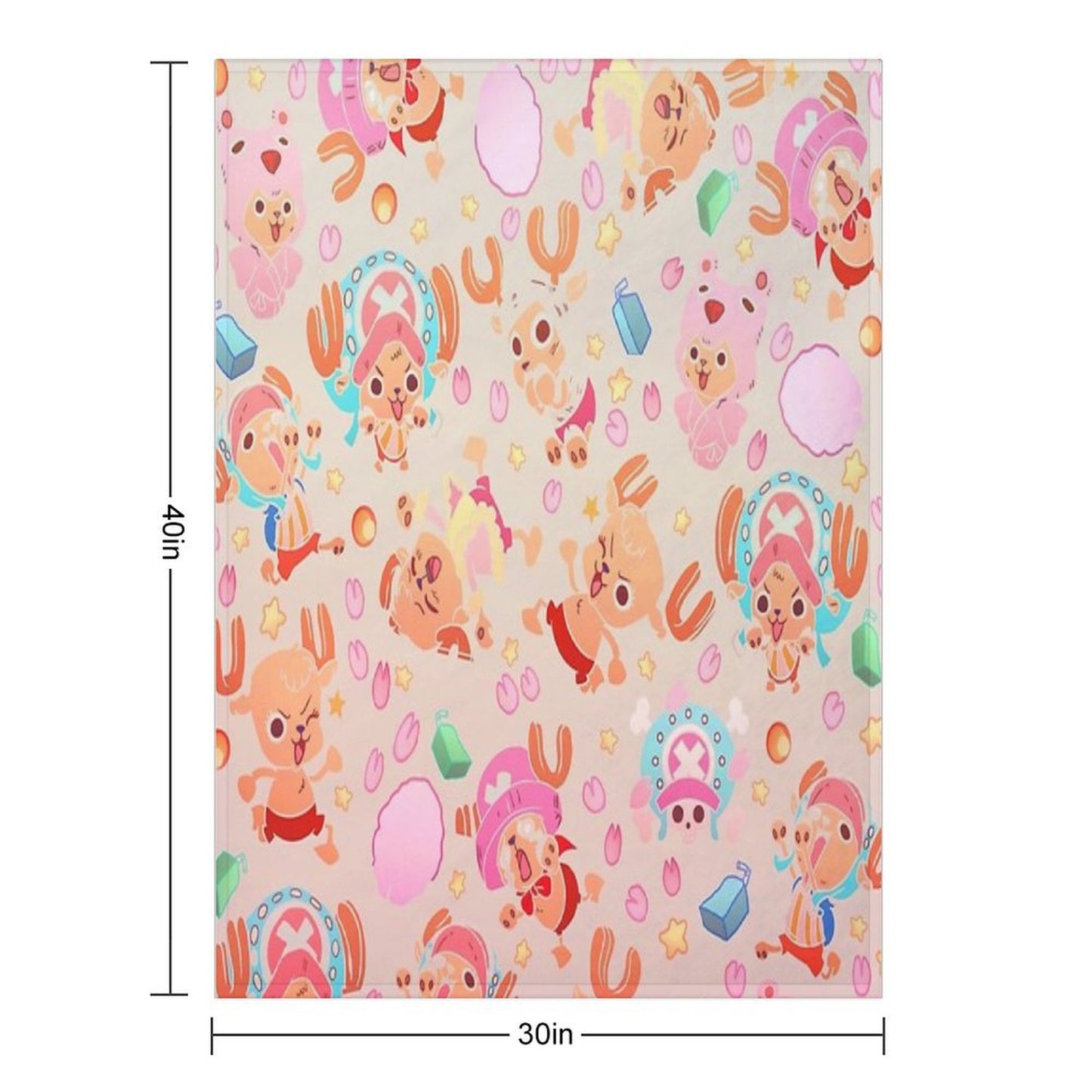 ONE PIECE! TONY TONY Chopper! Pattern IN CREAM Throw Blanket