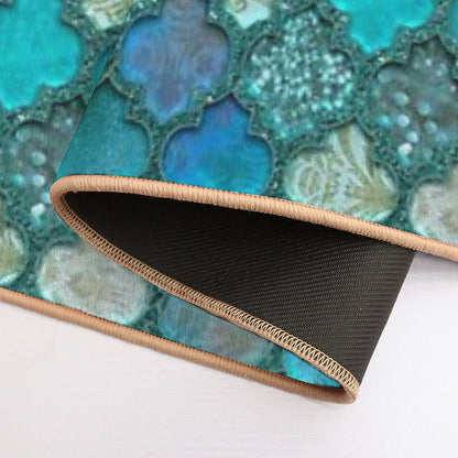 Moroccan Inspired Precious Tile Pattern Bath Mat
