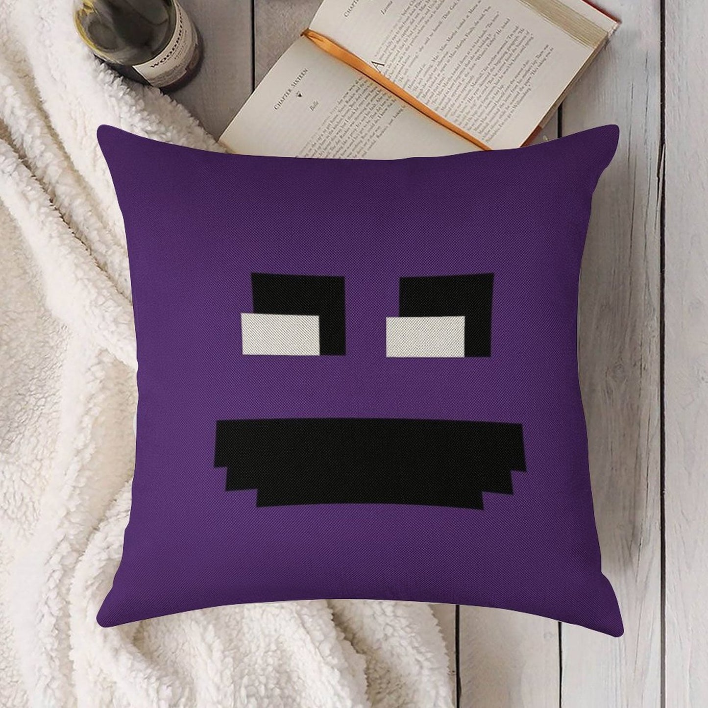 Fnaf Purple Guy Linen Throw Pillow Cover