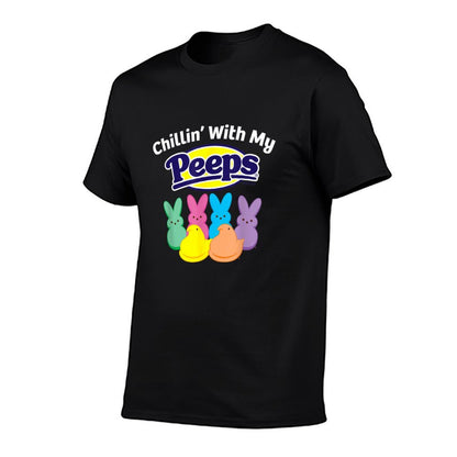 Peeps Black Easter - Classic Fit Crew Neck, Cotton & Polyester,, Animal Print T-Shirt