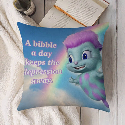 Bibble Motto Linen Throw Pillow Cover