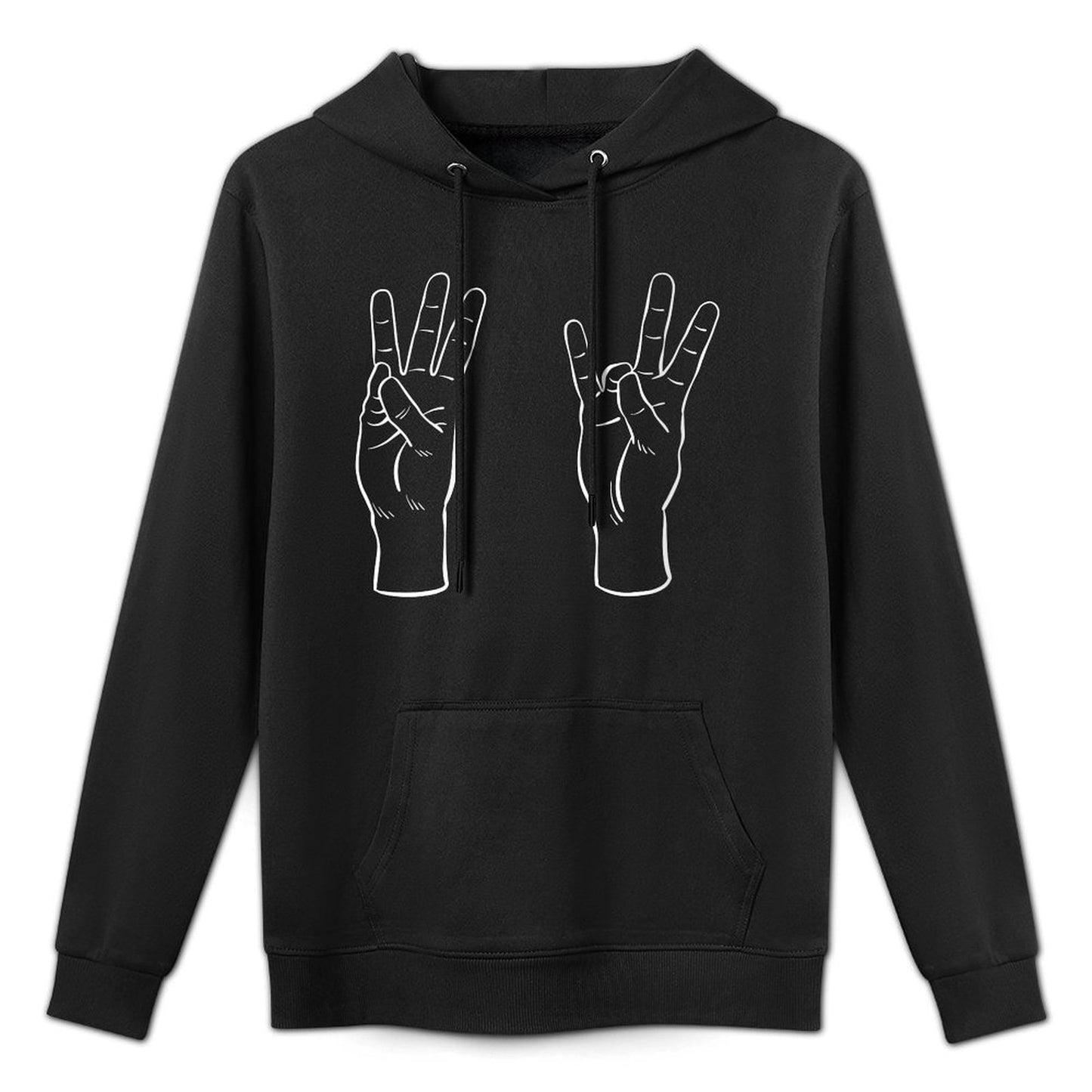 Womens ASL Sign Language Funny 67 Meme Viral Hand Signs Slang Cotton-Polyester Blend Hoodie