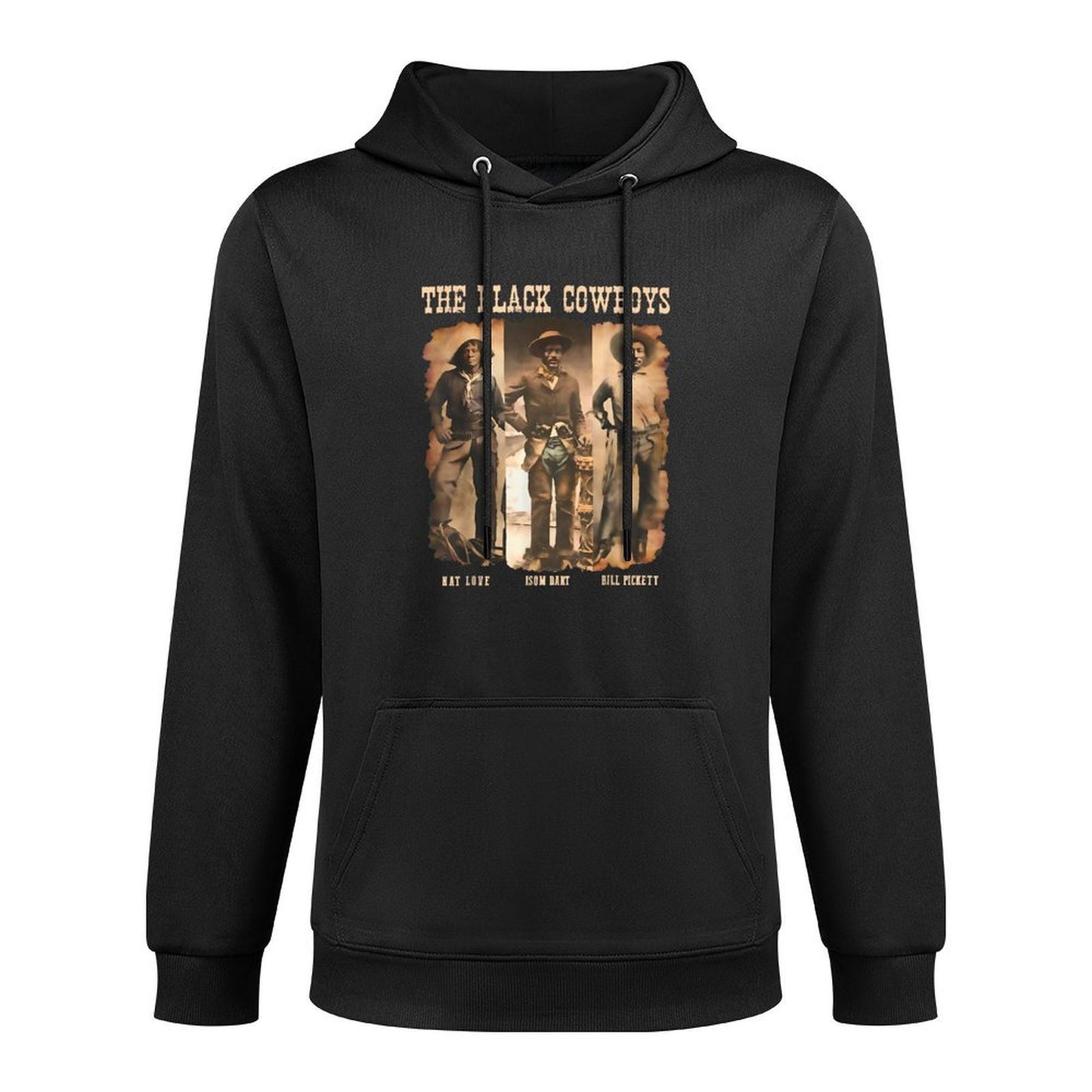 Black Cowboy Western Rodeo Melanin Black History Texas Men Cotton-Polyester Blend Hoodie