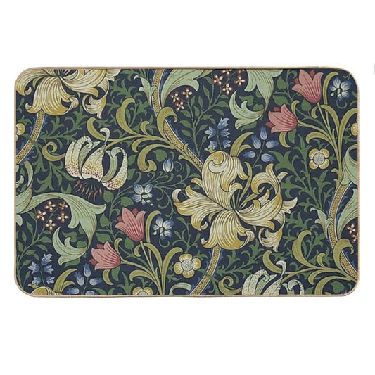 William Morris Golden Lily Pattern Bath Mat