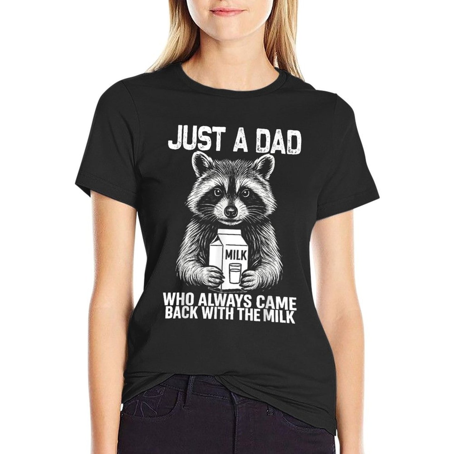 Just A Dad Who Always Came Back Fathers Day Funny Mens  Polyester Blend T-Shirt