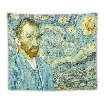 Van Gogh Self-Portrait in Starry Night Tapestry