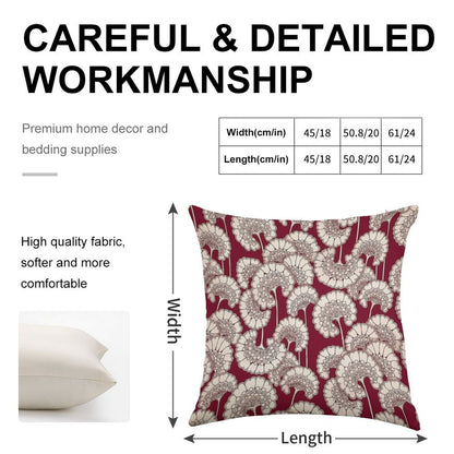 Florence Broadhurst Inspired Design - Red Linen Throw Pillow Cover