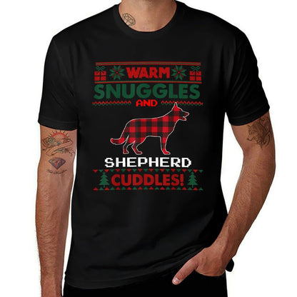German Shepherd Dog Christmas Pajama Ugly Christmas Sweater  Soft T-Shirt