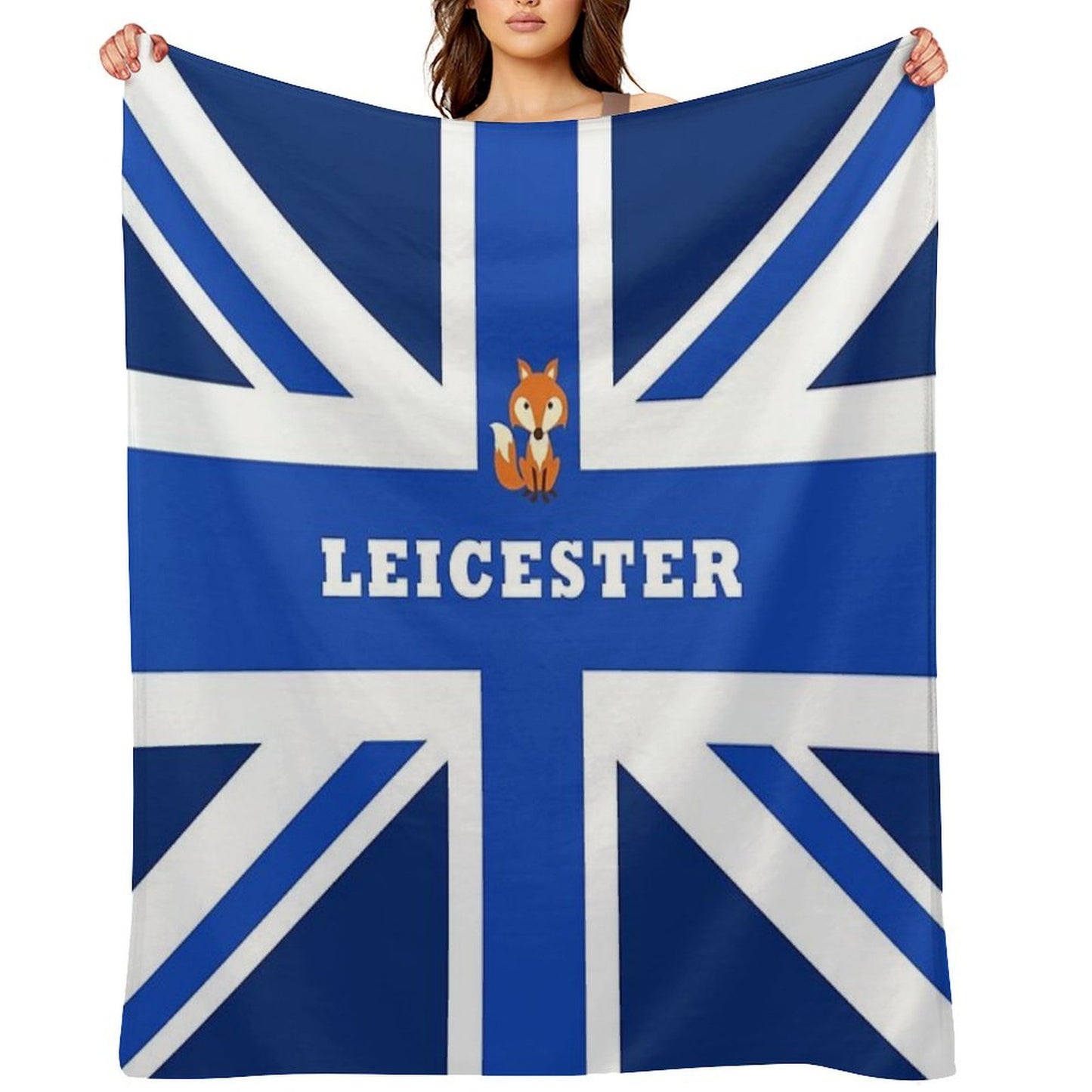 Leicester - Union Jack Flag Throw Blanket